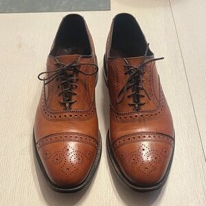 Classic Brown Leather Brogue Shoes - Size 10